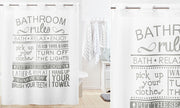 Hookless Bathroom Rules Shower Curtain - Multi