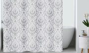Hookless French Damask Shower Curtain - Aqua/Grey